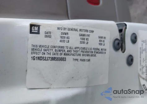 2003 Chevrolet Malibu from USA, damaged, VIN 1G1ND52J73M569883